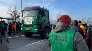 Bauernprotest am Bahnwerk in Cottbus (Quelle: rbb/Friedrich)