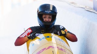 Mariama Jamanka im Monobob bei einem Weltcup im Jahr 2022 (imago images/Eibner)