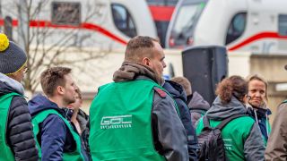 Archivbild: Streik der GDL bei der Deutschen Bundesbahn am Hauptbahnhof Nürnber am 25.01.2024. (Quelle: IMAGO/Ardan Fuessmann)