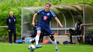 Turbine Potsdams Bianca Schmidt am im Spiel gegen den HSV Anfang Mai (Bild: IMAGO/Lobeca)