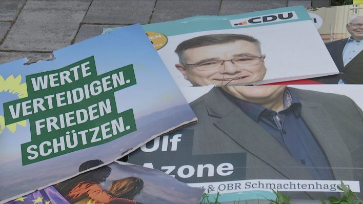 Video | Landkreis Oberhavel: Etliche zerstörte Wahlplakate in Oranienburg