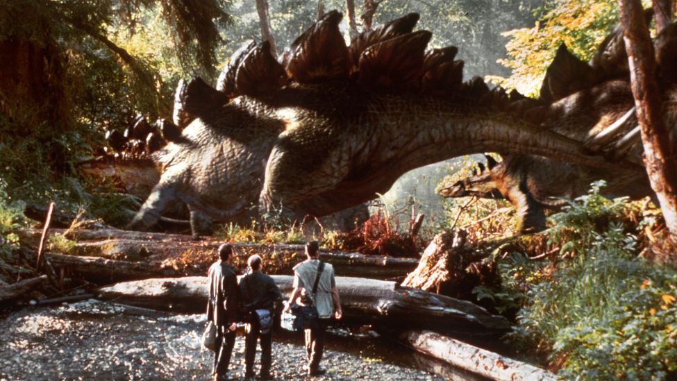 Filmstill:Riesenechsen auf dem Vormarsch - Szene aus dem Spielberg-Film "The Lost World: Jurassic Park".(Quelle:dpa/Uip)