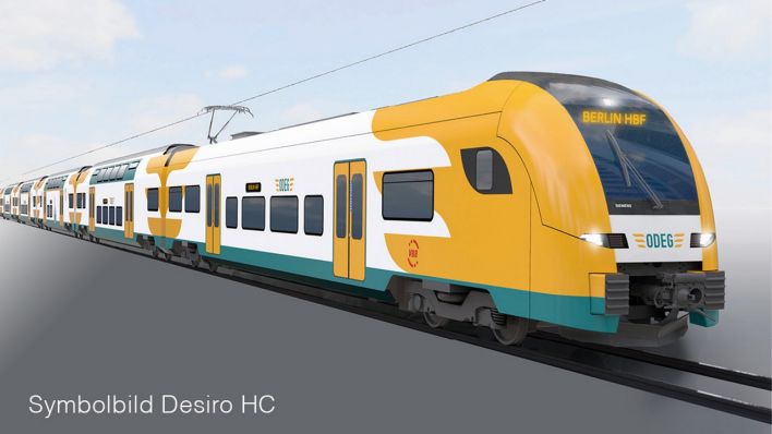 Symbolbild des Desiro HC Zuges, der ab 2022 auf der Strecke des RE1 fahren soll.