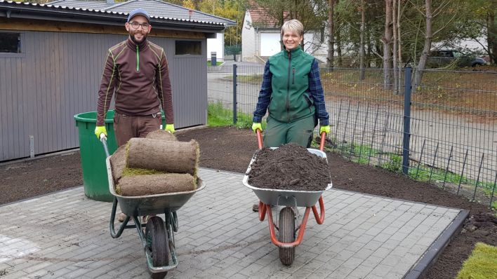 Ein Team - beruflich und privat - die Gewinner des Existenzgründerpreises 2019 Bianca Gerner und Stefan Thierbach mit ihrer Garten- und Landschaftsbaufirma "Gernbach"