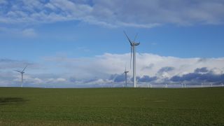 Windpark mit Windkraftanlagen bei Beeskow