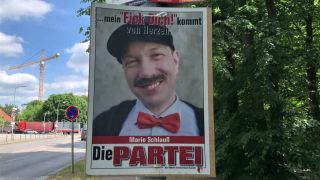 Foro vom Wahlplakat von Mario Schlauß. (Foto: rbb)