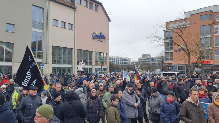 Demonstration zum Jahrestag Krieg in der Ukraine in Frankfurt (Oder)