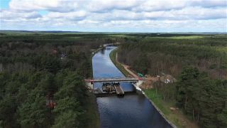 Bauarbeiten Rautenbrücke am Oder-Spree-Kanal bei Eisenhüttenstadt