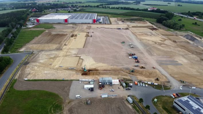 Construction of a giant warehouse on the A12 has formally begun