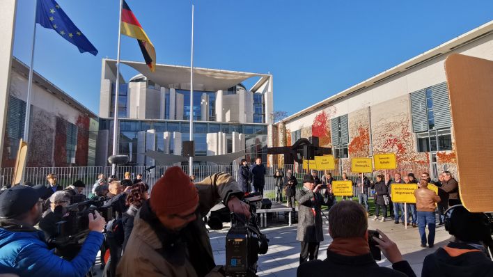 Lausitzrunde-Demo vor dem Kanzleramt (Foto: rbb/Manske)