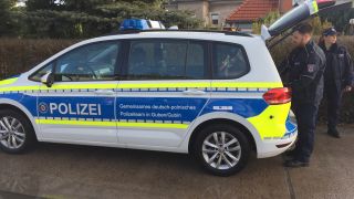 Einsatzfahrzeug der deutsch-polnischen Polizeistreife