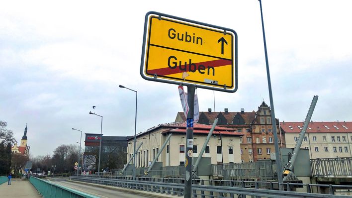 Grenzbrücke Blick von Guben nach Gubin (Foto: rbb/Jahn)