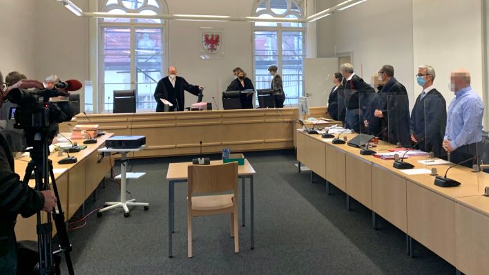 Im Gerichtssaal des Landgerichts Cottbus zum Prozessauftakt (Foto: rbb/Ludwig)
