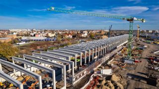Das neue Bahnwerk in Cottbus wächst, Blick aus der Luft (Foto: Deutsche Bahn AG)
