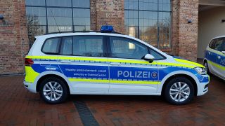 Der erste deutsch-polnische Streifenwagen der gemeinsamen Polizeistreife, der seit Freitag ständig im Einsatz sein wird.