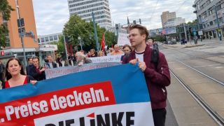 Auftakt "Heißer Herbst" Demonstration Linke in Frankfurt, 30.08.2022